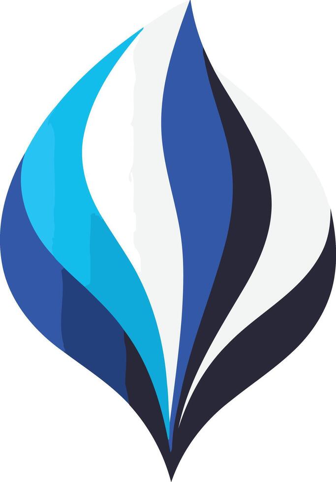 Abstract Blue and White Flame Design vector