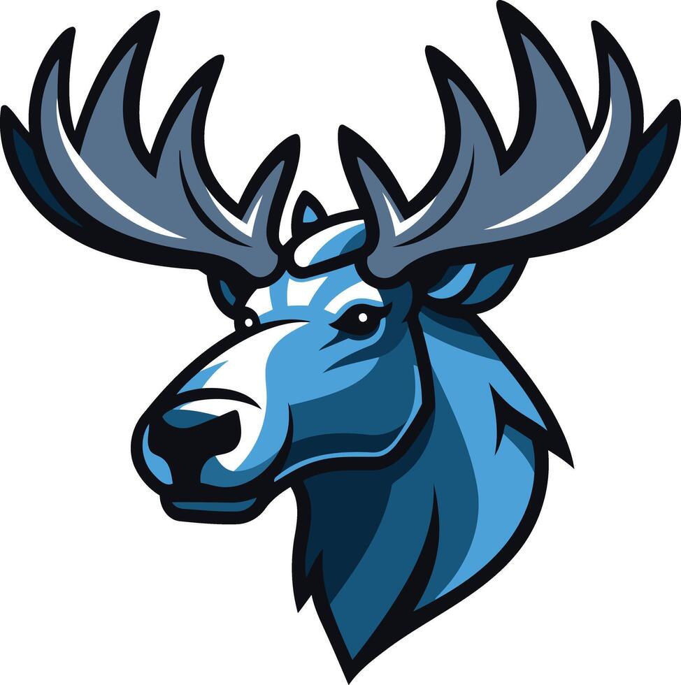 Blue Moose Head Mascot Design vector