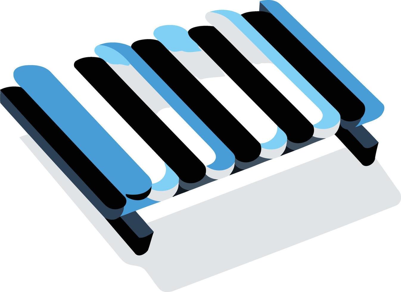 Striped Blue and Black Geometric Design vector