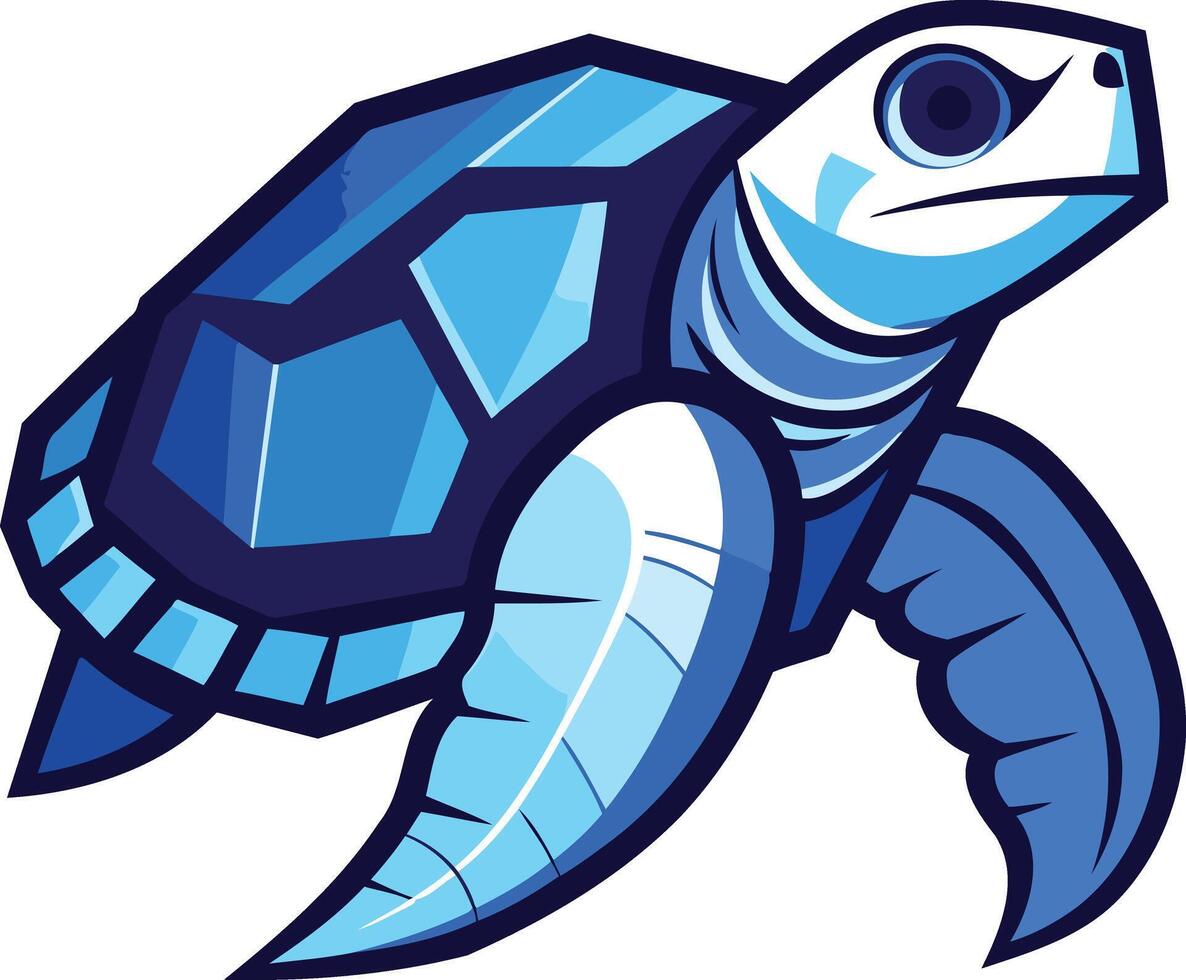 Blue Sea Turtle Illustration vector