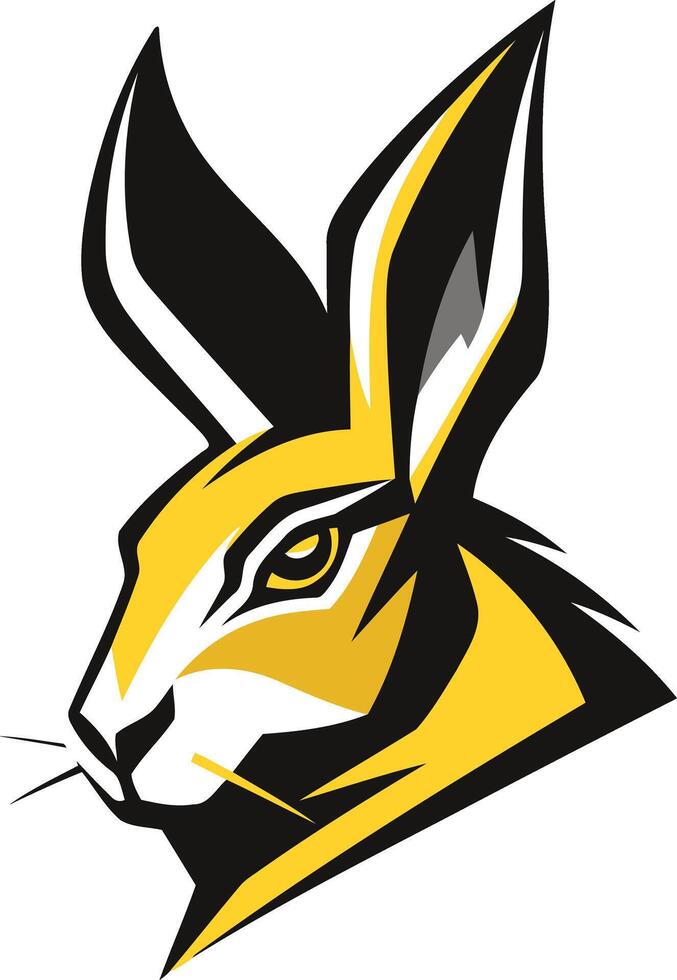 Yellow and Black Rabbit Mascot vector