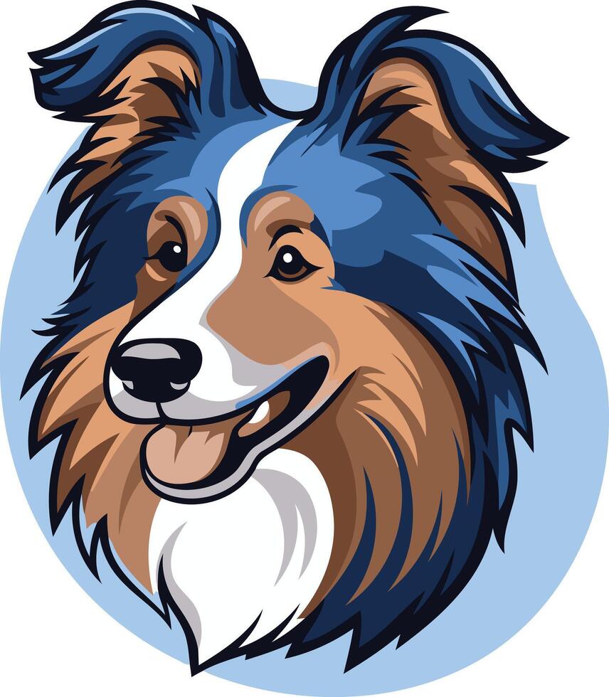Portrait of a Friendly Collie vector