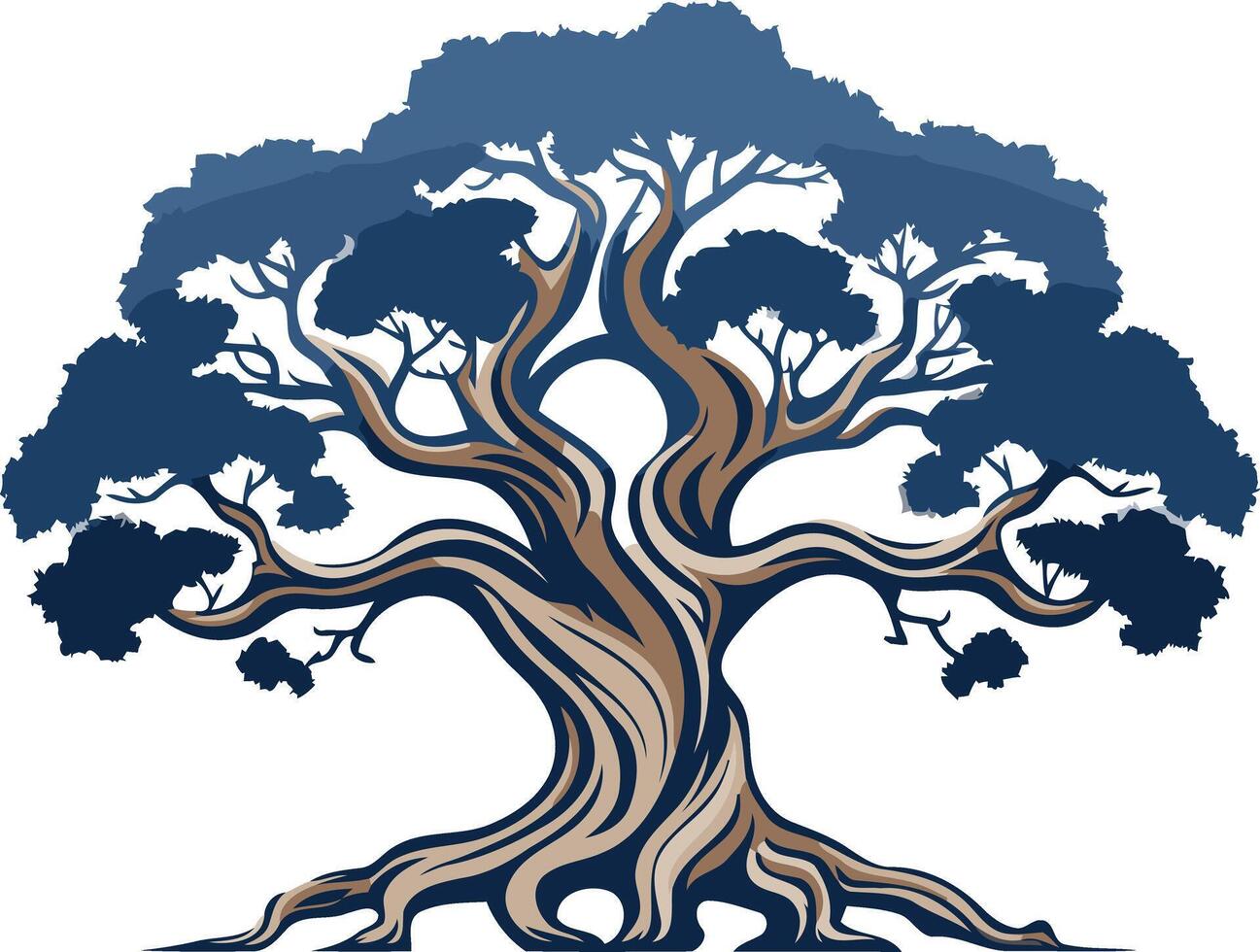 Majestic Tree with Deeply Rooted Branches vector