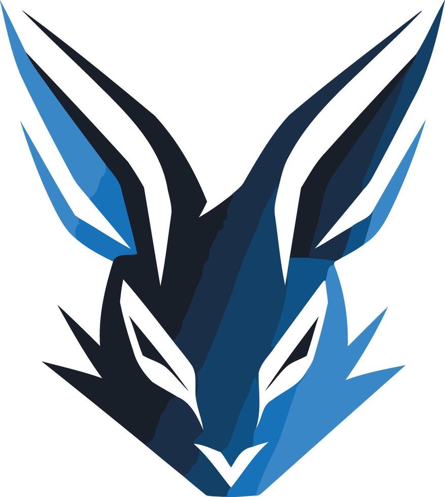 Abstract Blue and Black Rabbit Logo vector