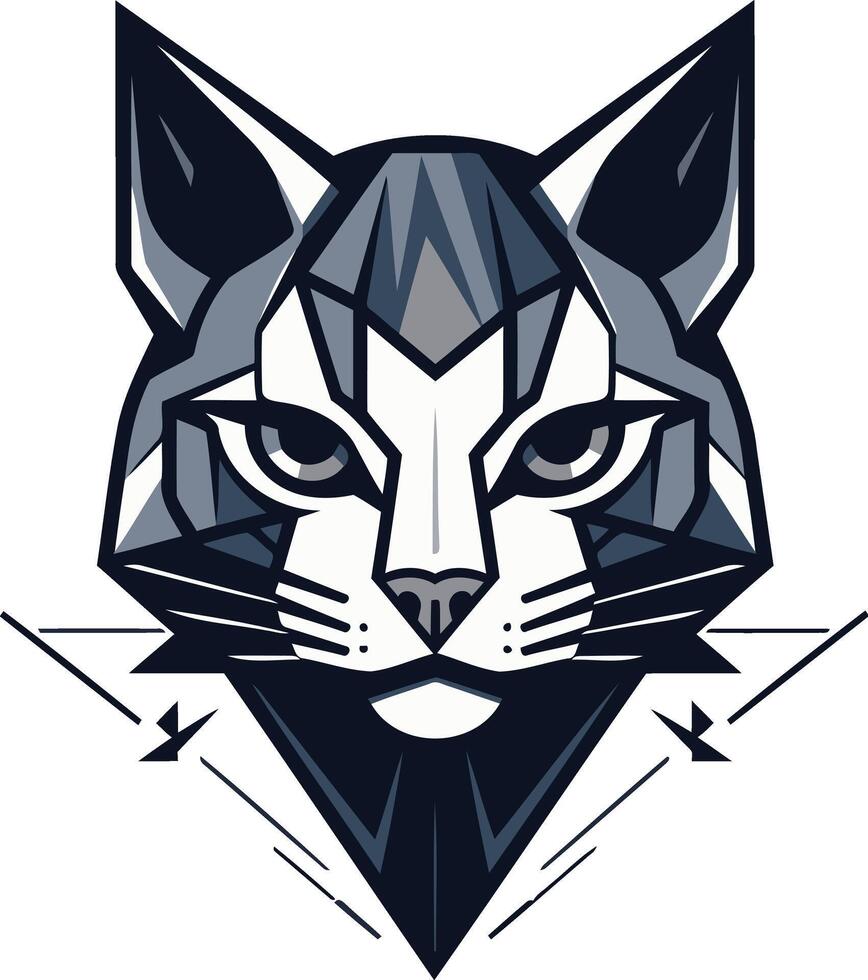 Geometric Cat Portrait vector