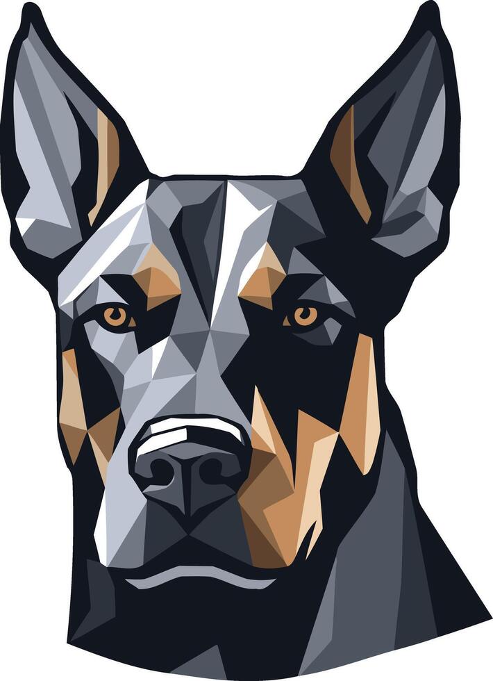 Geometric Portrait of a Doberman Pinscher vector
