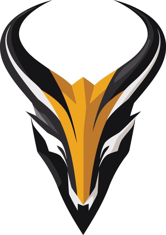 Abstract Animal Mascot Logo with Black, Yellow, and White vector