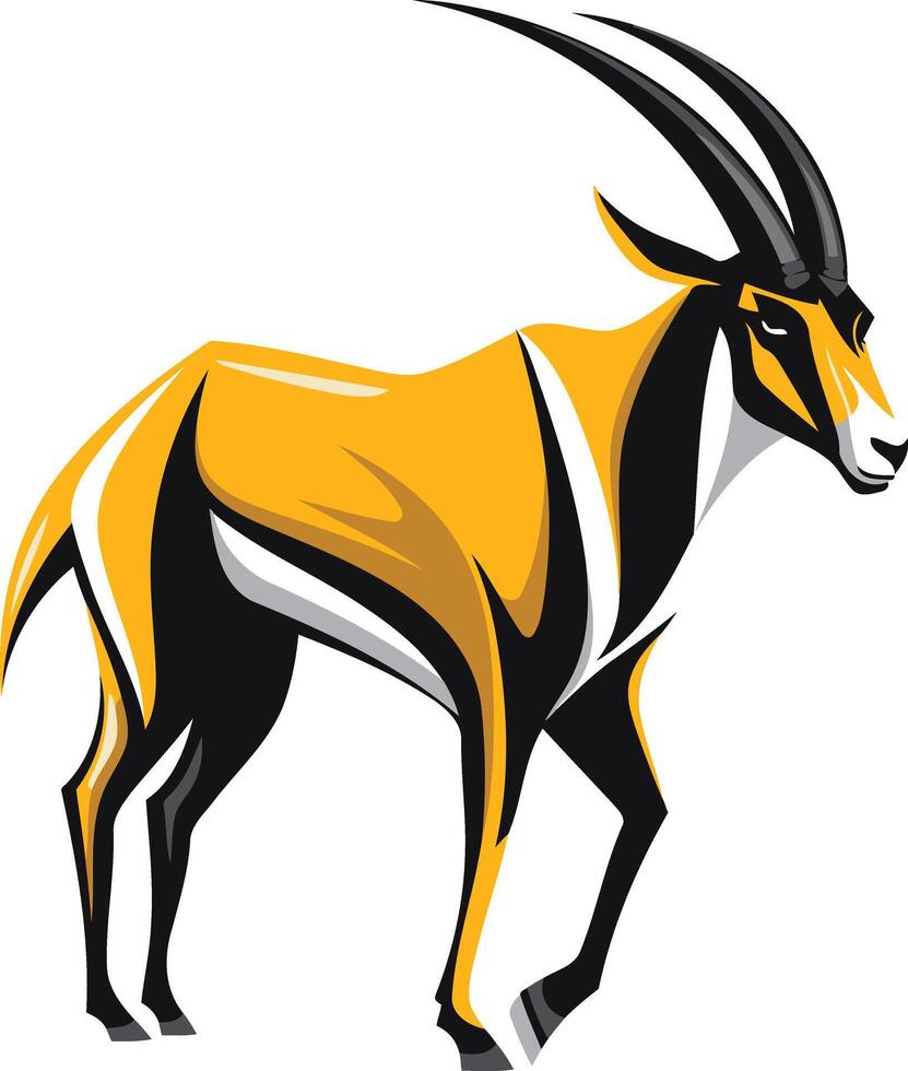 Yellow and Black Antelope Illustration vector