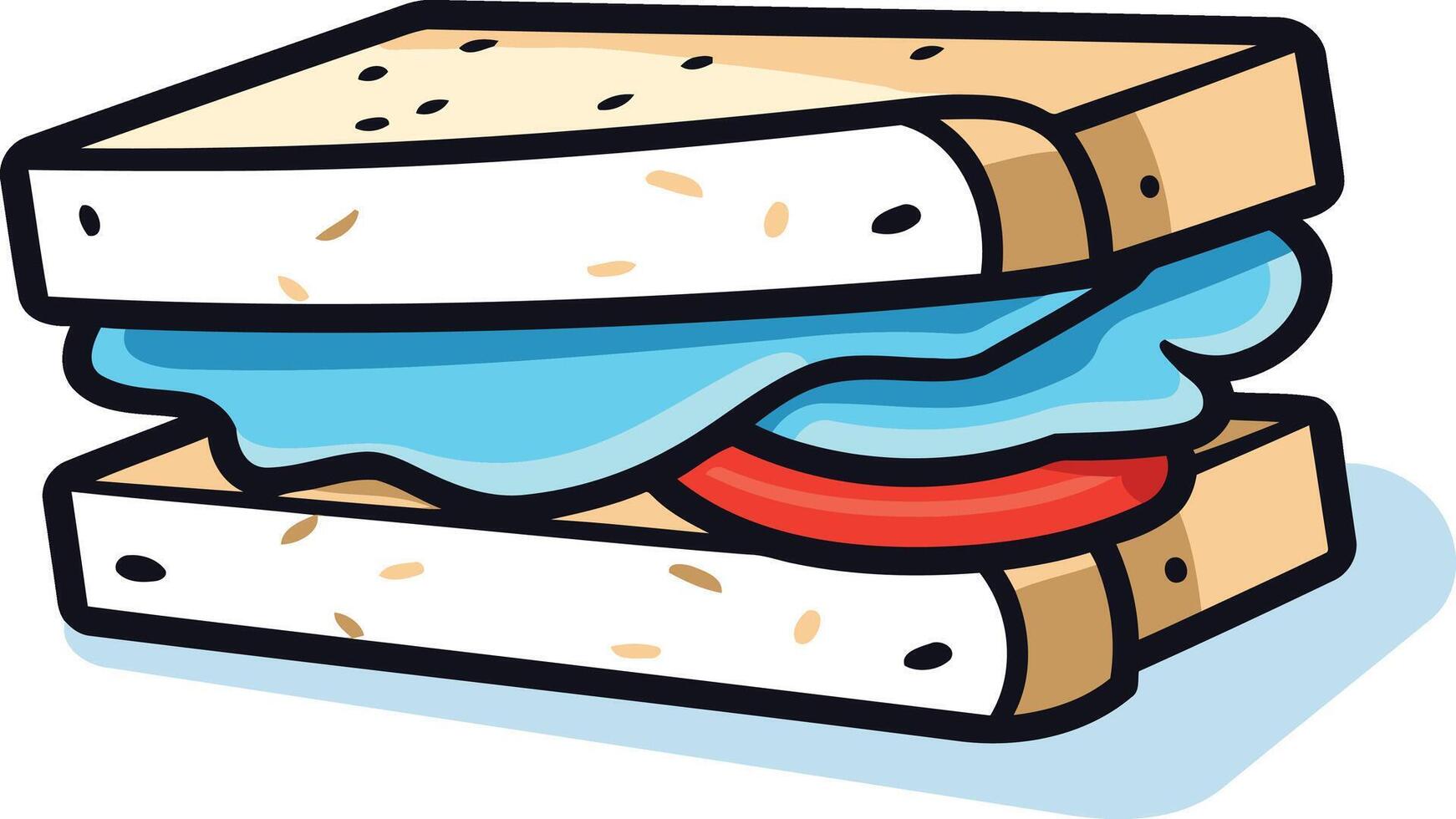 Cartoon Illustration of a Delicious Sandwich vector