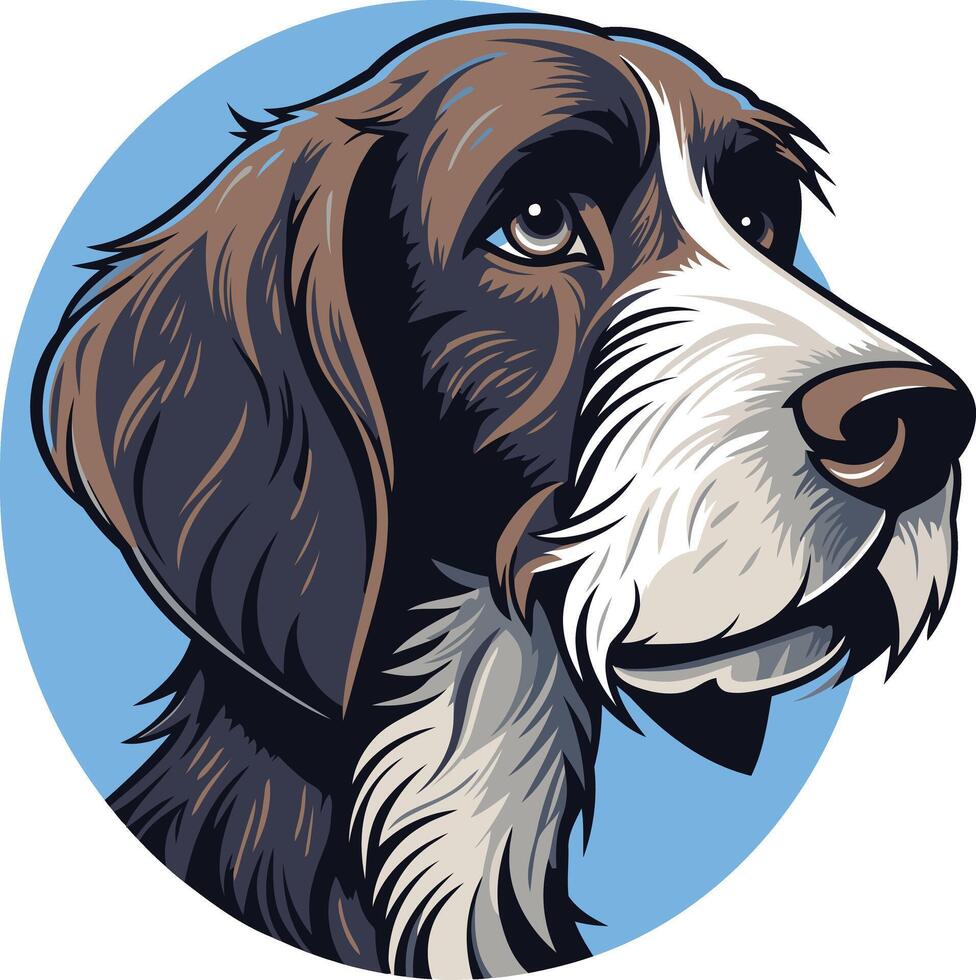Portrait of a Brown and White Dog vector
