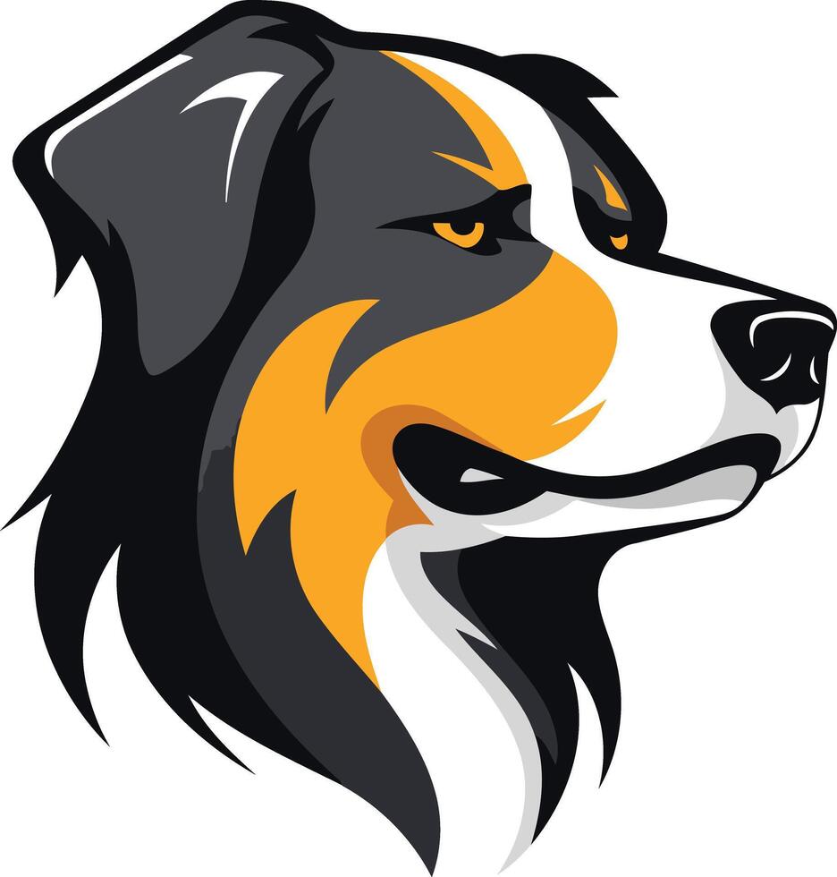 A Striking Illustration of a Bernese Mountain Dog vector