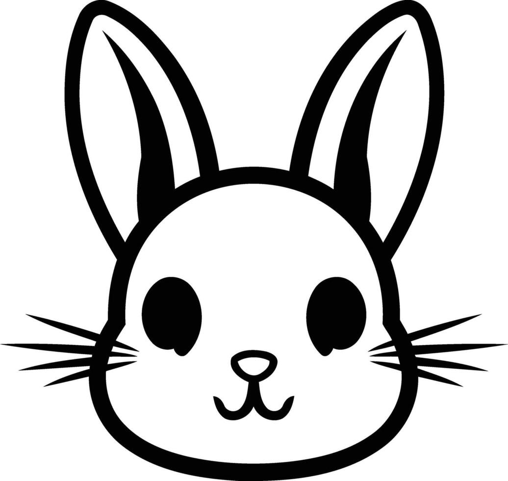 Cute cartoon rabbit face, perfect for children's books, illustrations, and design projects vector
