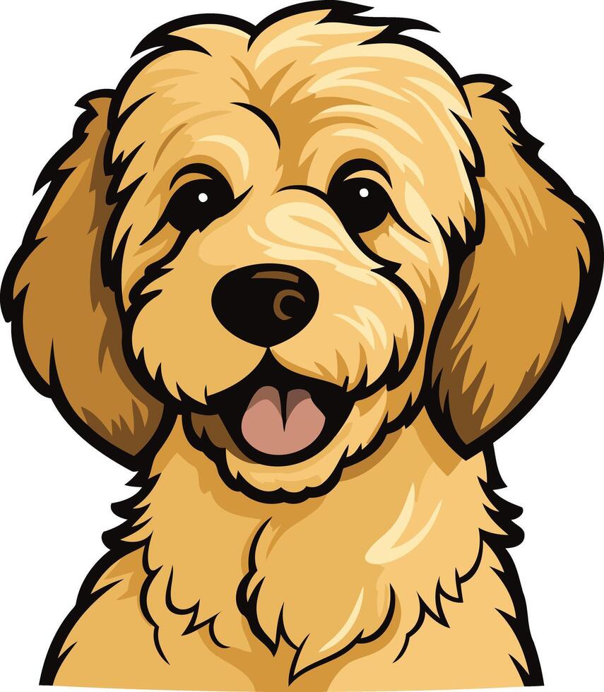 Smiling Golden Doodle Portrait vector
