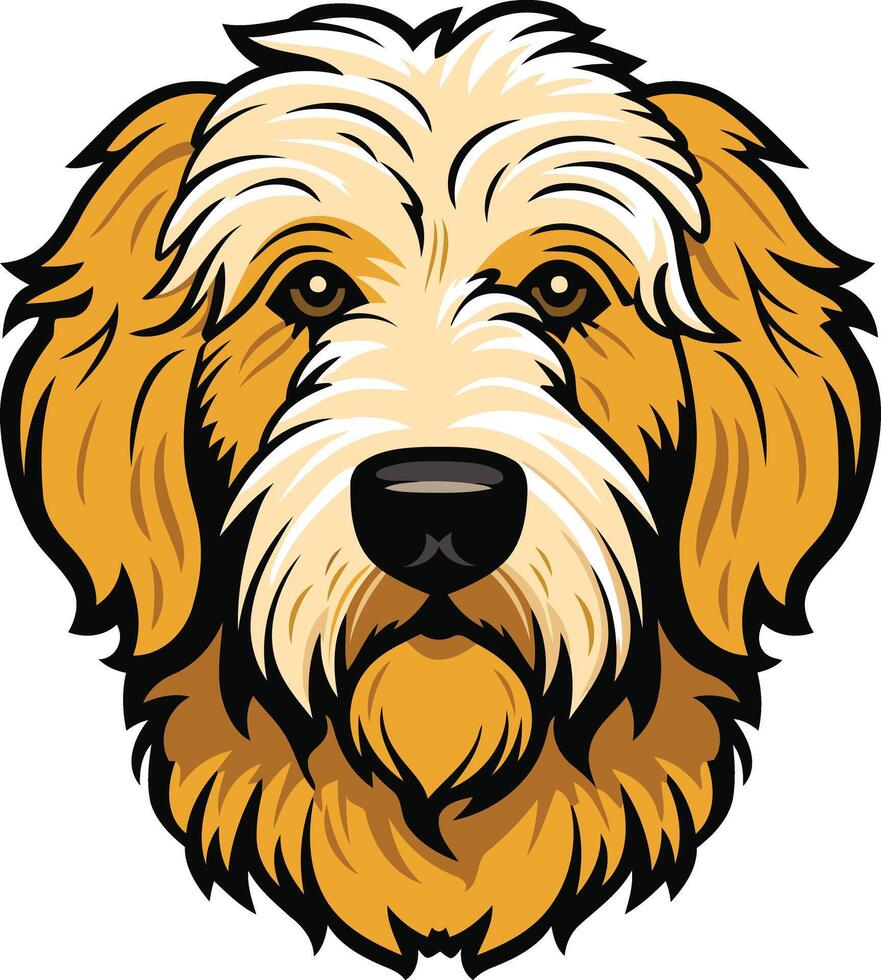 Cartoon Portrait of a Golden Doodle Dog vector