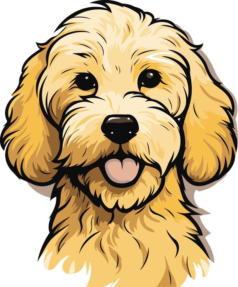 Golden Doodle Dog Portrait vector