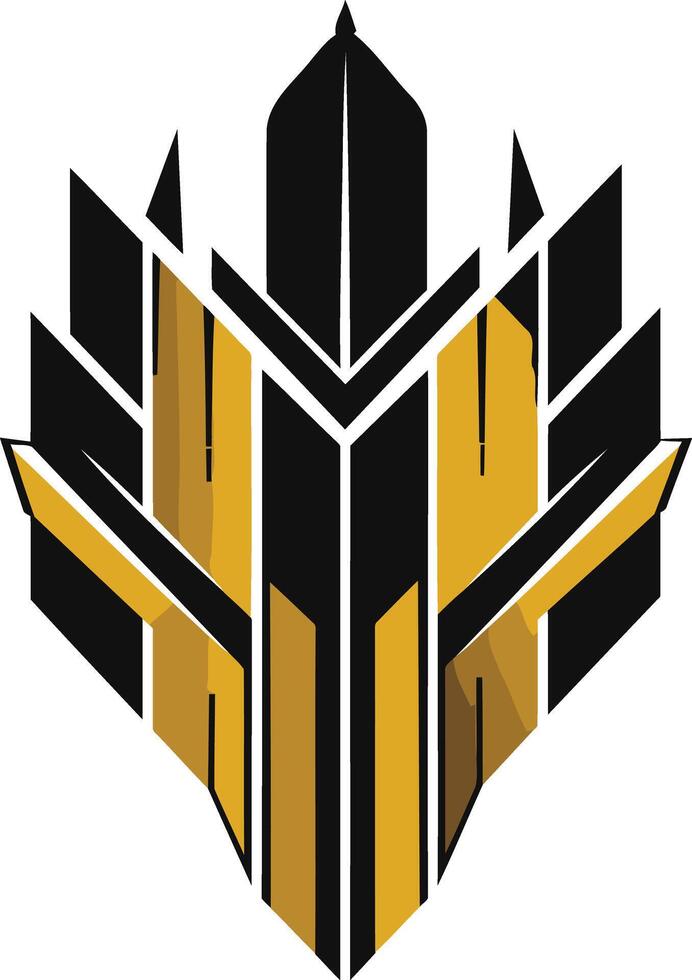 Abstract Geometric Design in Black and Gold vector