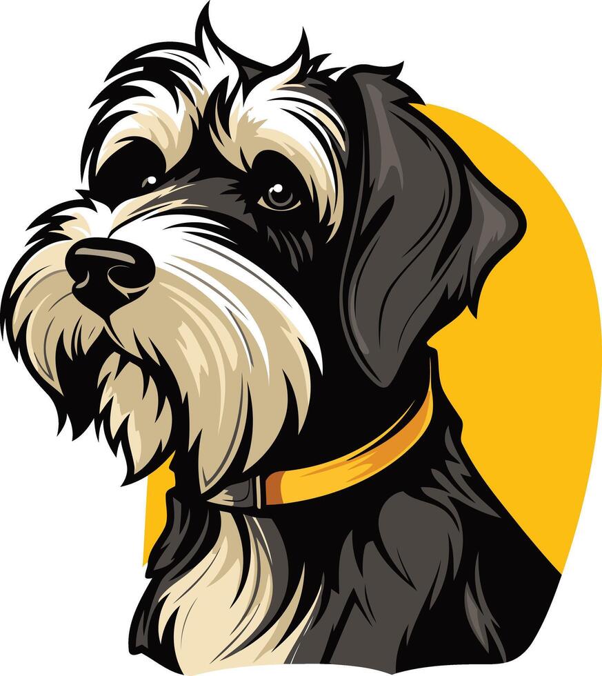 Portrait of a Miniature Schnauzer vector