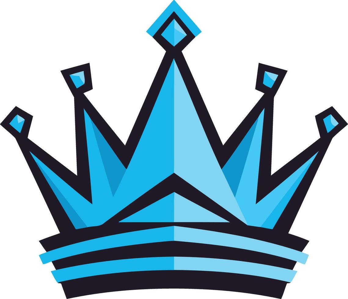 Blue Geometric Crown vector