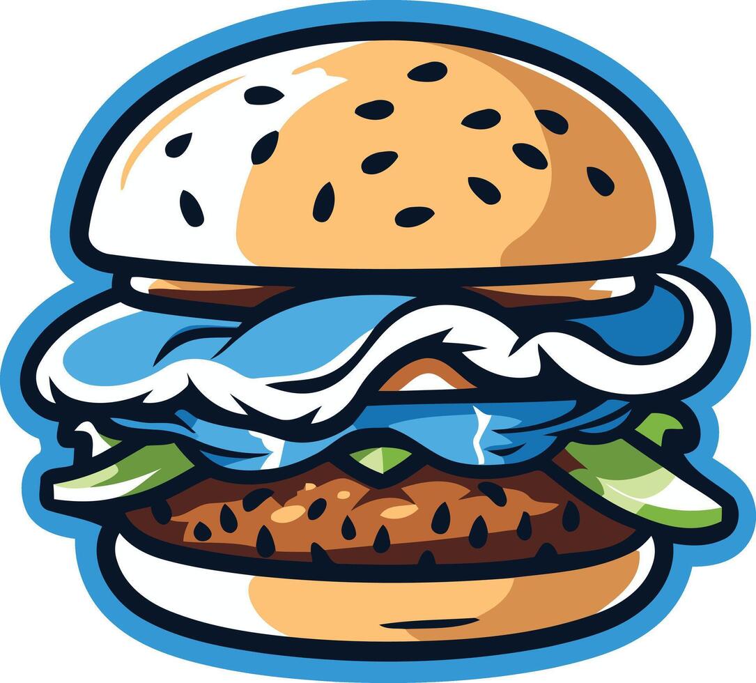 Cartoon Illustration of a Delicious Burger vector