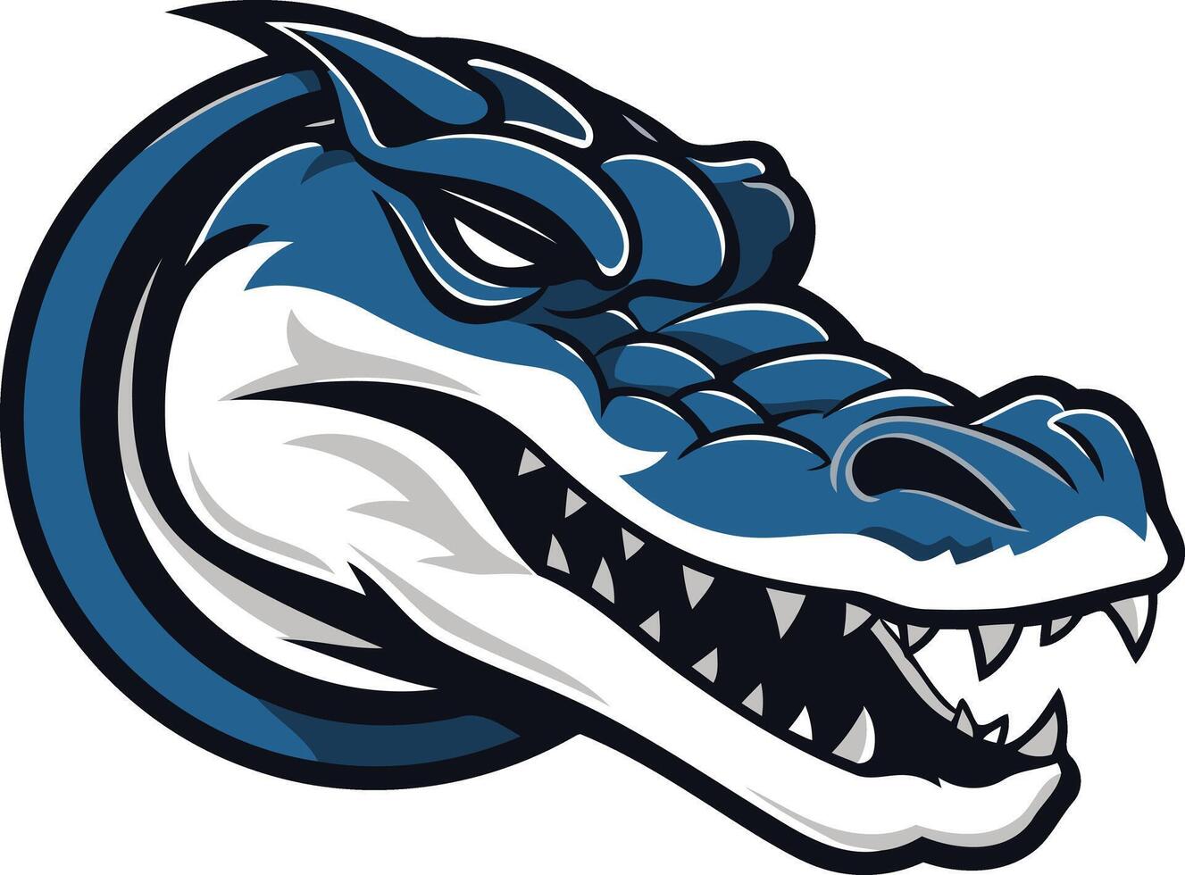 Blue Alligator Mascot Head vector