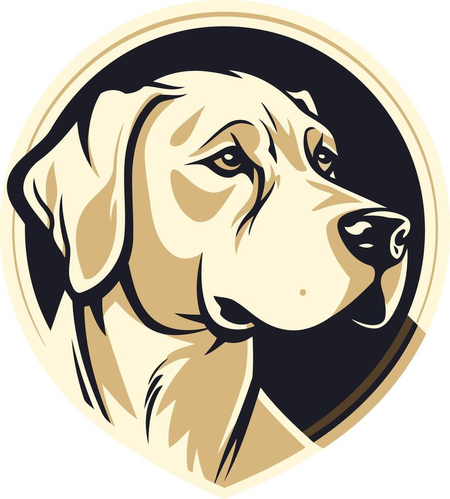 A Labrador Retriever Head in a Circular Emblem vector