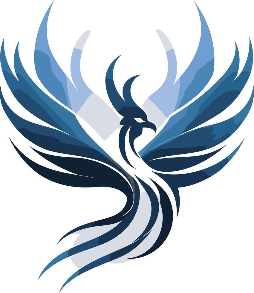 Abstract Blue Phoenix Illustration vector