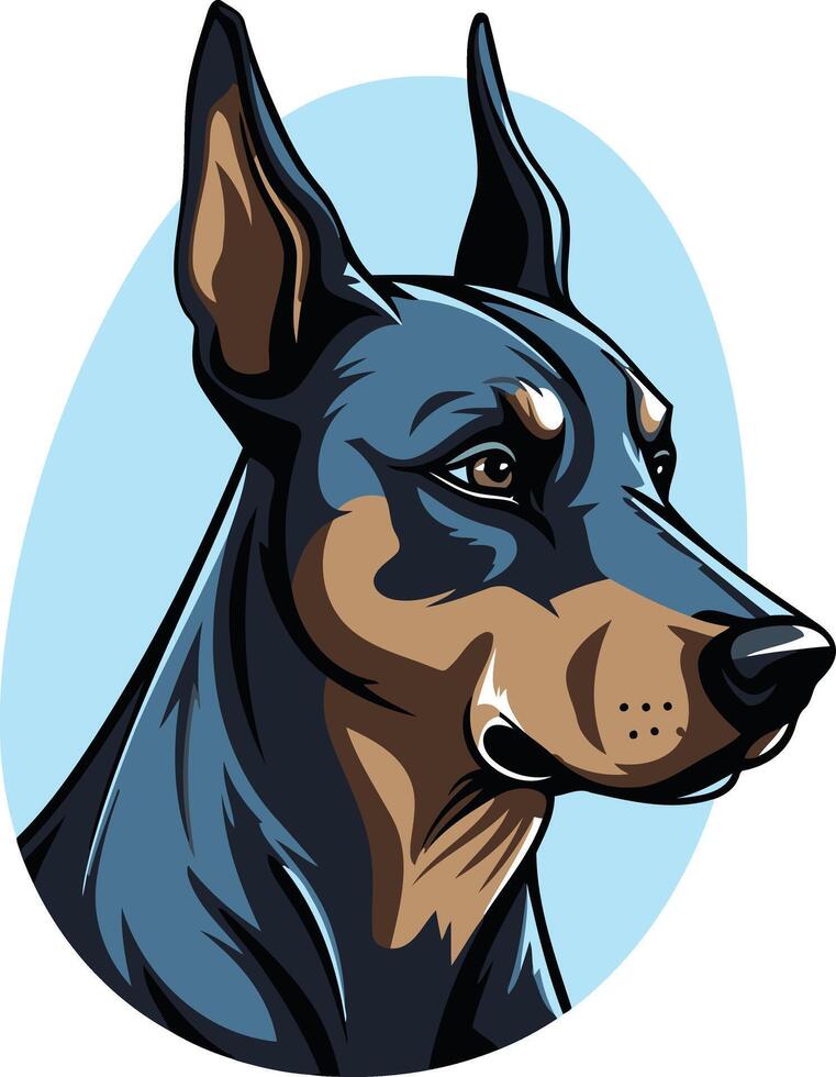 Portrait of a Doberman Pinscher vector