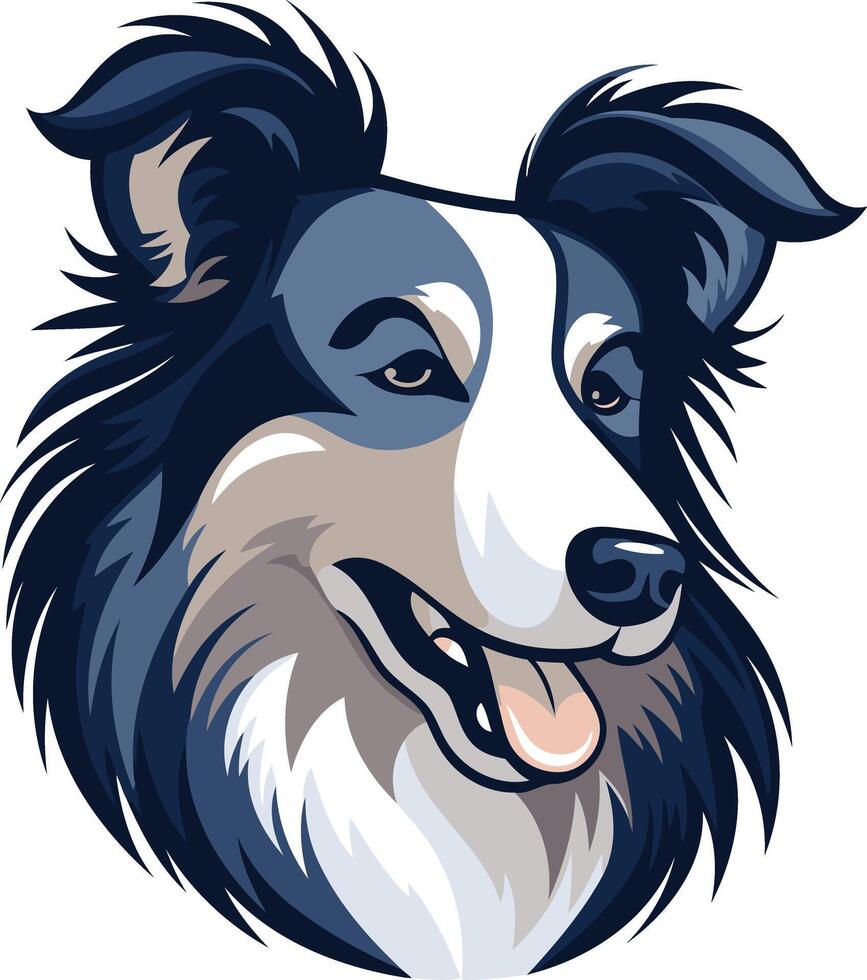 Blue Merle Border Collie Portrait vector
