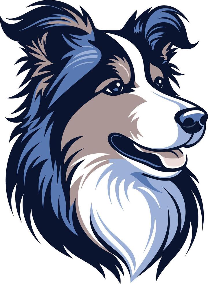 A Detailed Illustration of a Border Collie vector