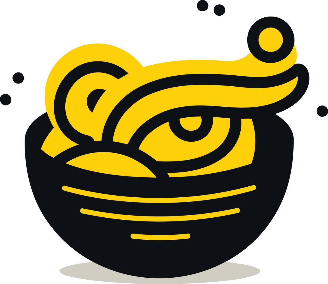 Cartoon Illustration of a Bowl of Noodles vector