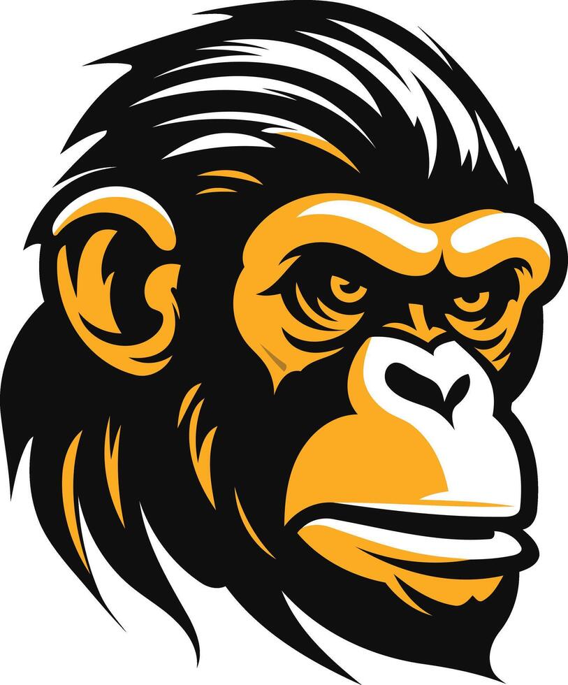 Close Up of a Chimpanzee's Face vector