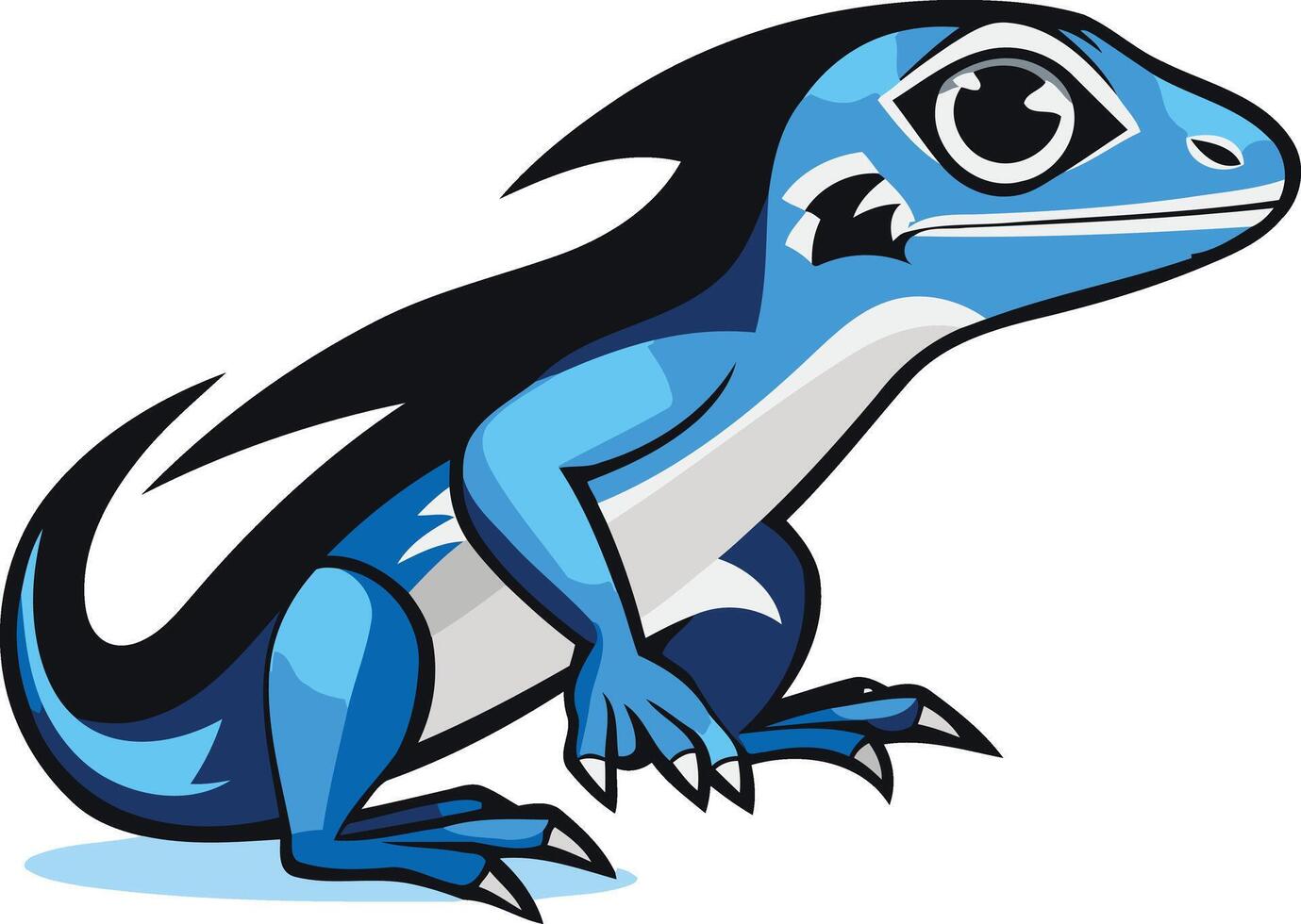 Blue Lizard Cartoon Character vector