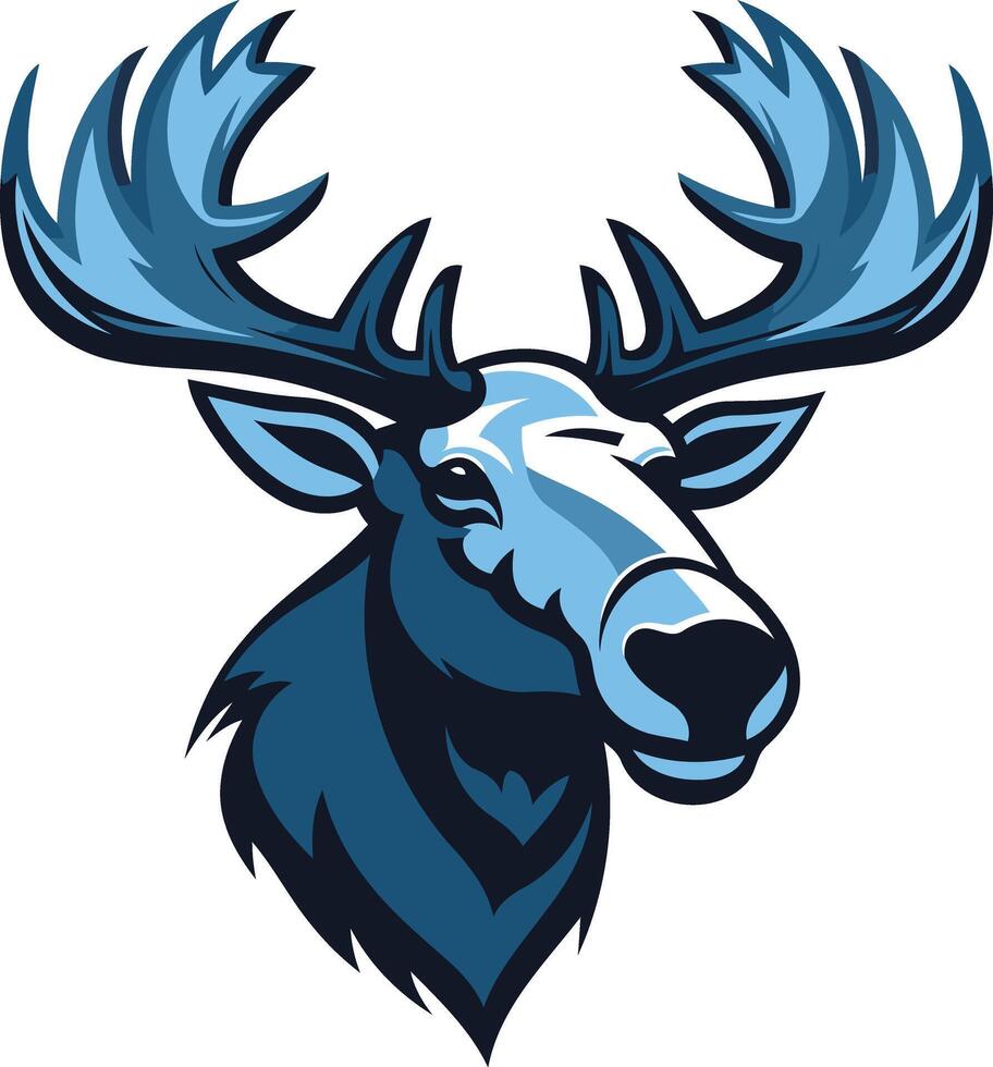 Blue Moose Mascot Logo vector