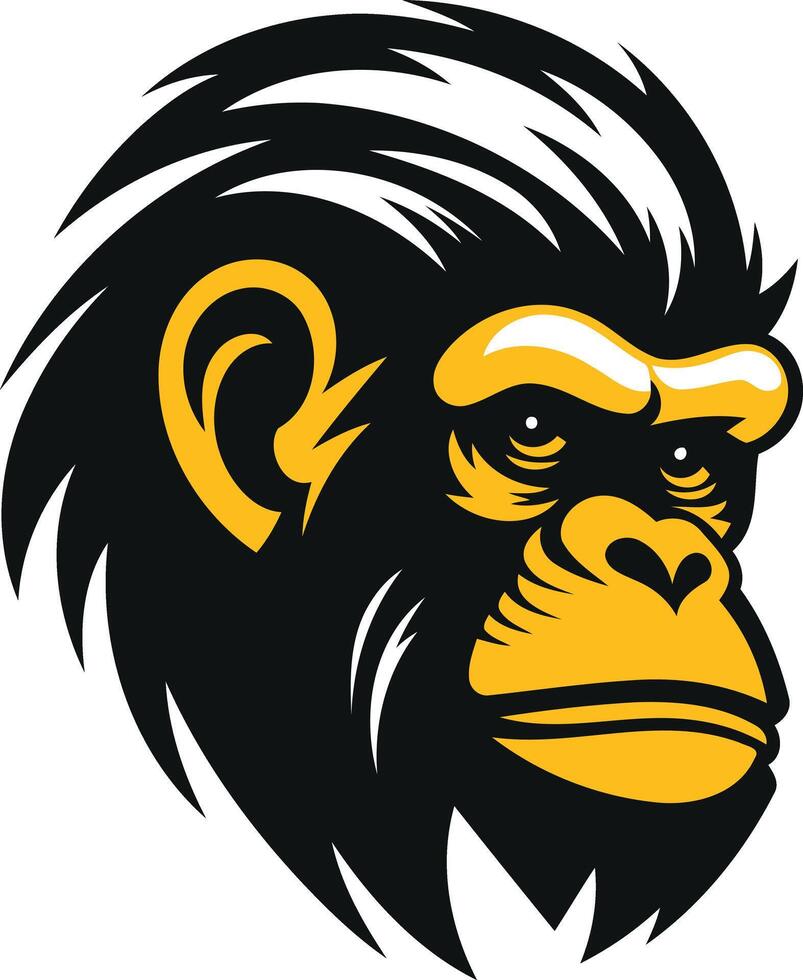 Close up Portrait of a Powerful Gorilla vector