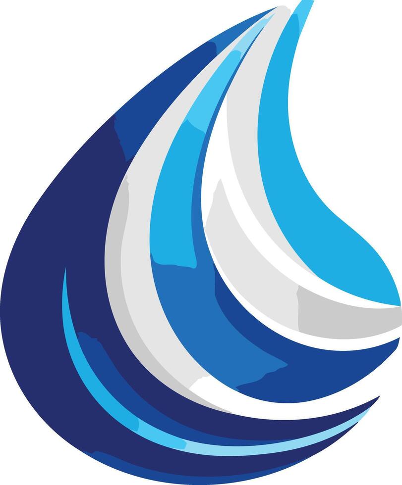 Abstract Blue and White Teardrop Design vector