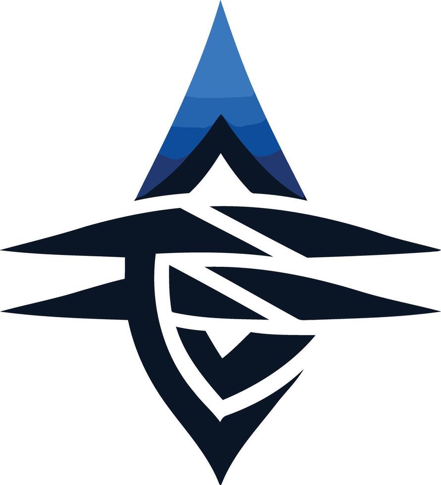 Abstract Geometric Logo with Blue and Black Color Scheme vector