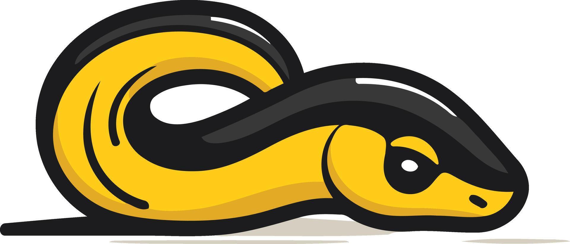 Cartoon Yellow and Black Snake vector