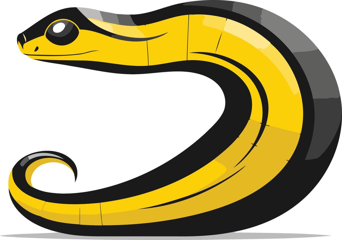 Cartoon Yellow and Black Snake vector