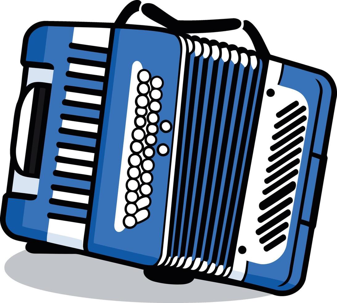 Blue Accordion with White Details vector