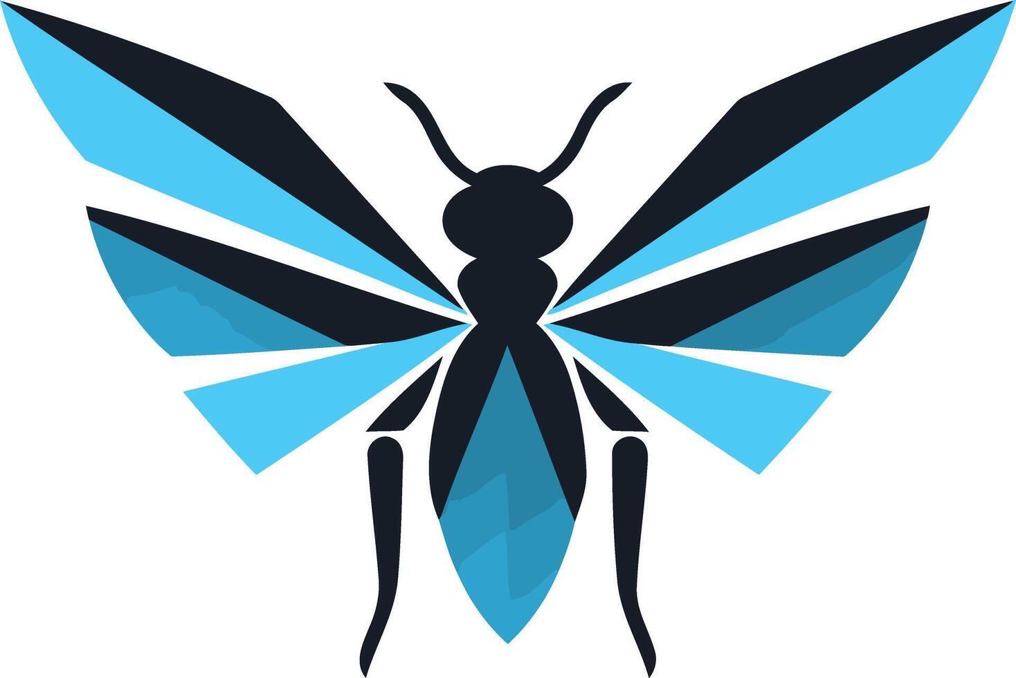 Abstract Butterfly Design with Blue and Black vector