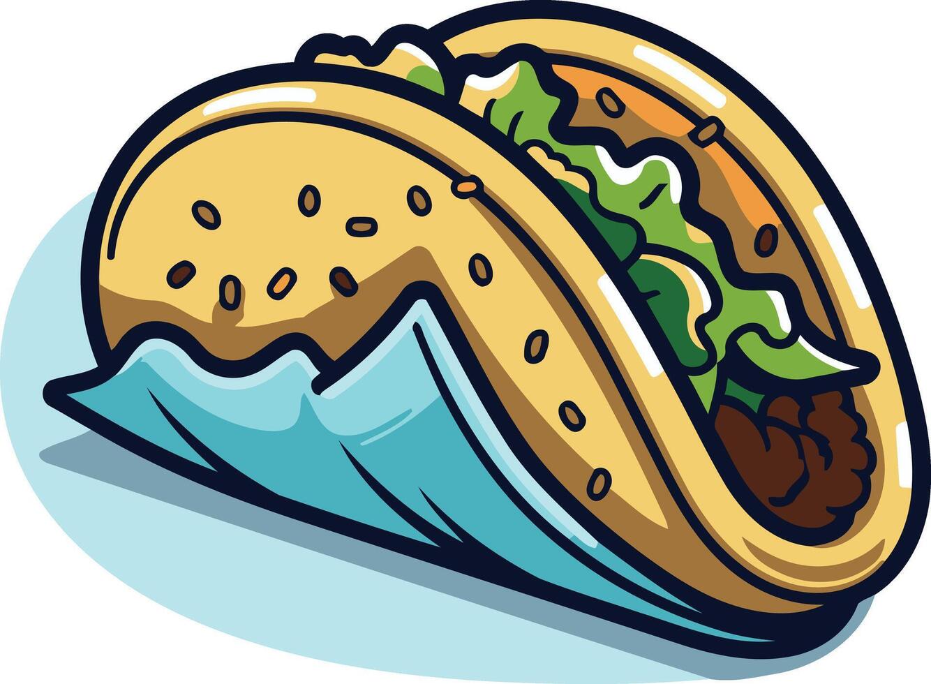 Cartoon Illustration of a Delicious Taco vector
