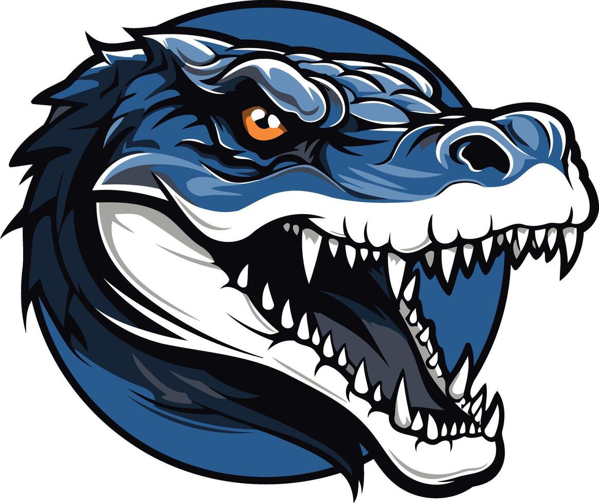 Blue Alligator Head Mascot vector