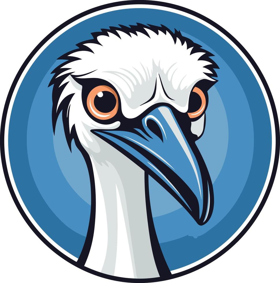 Close up Portrait of a White Bird with a Blue Beak vector
