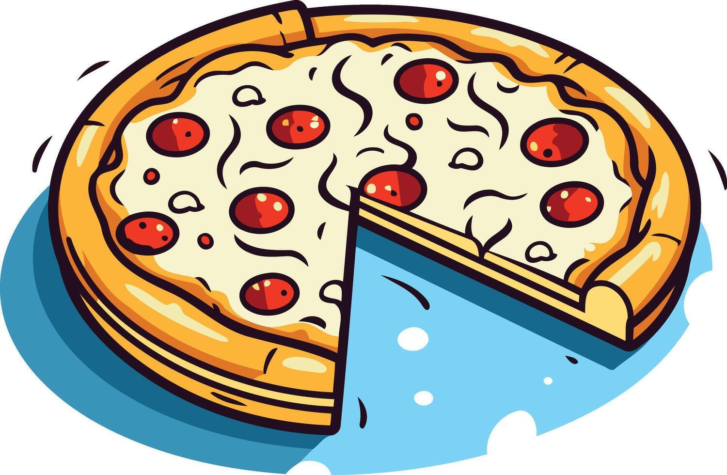 Delicious Pizza with a Missing Slice vector
