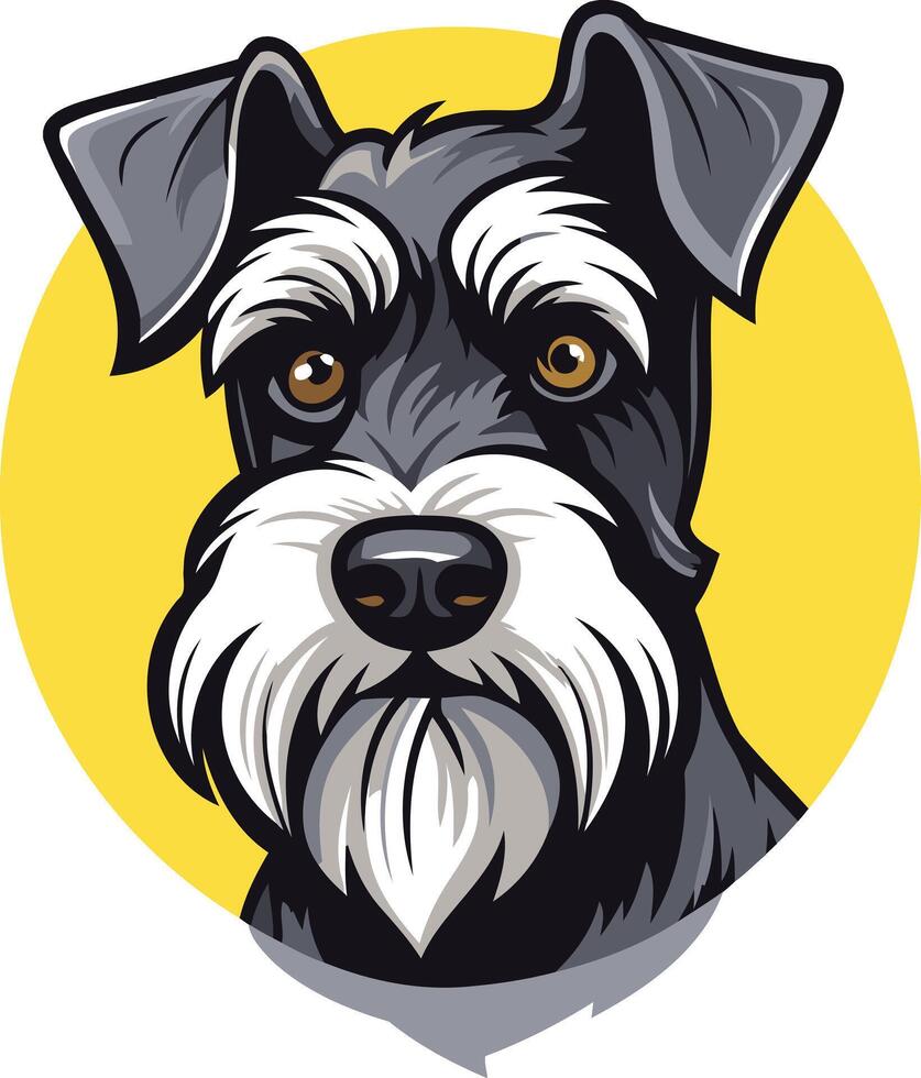 Portrait of a Miniature Schnauzer vector
