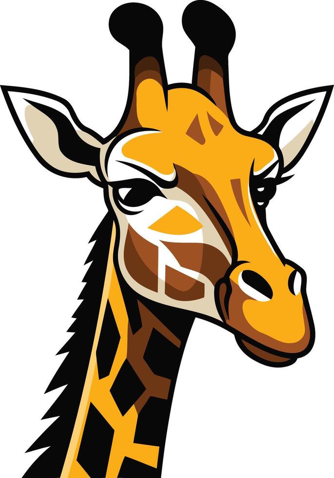 Giraffe Portrait with a Curious Expression vector