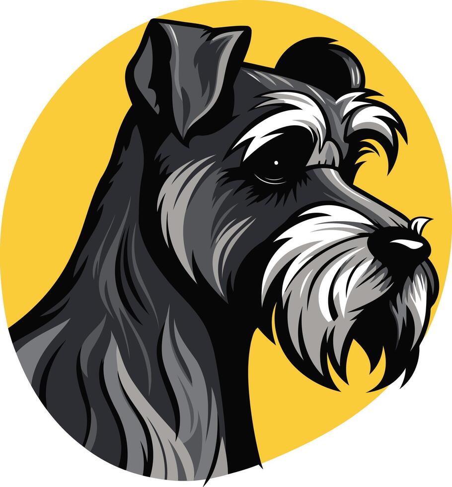 Portrait of a Miniature Schnauzer vector