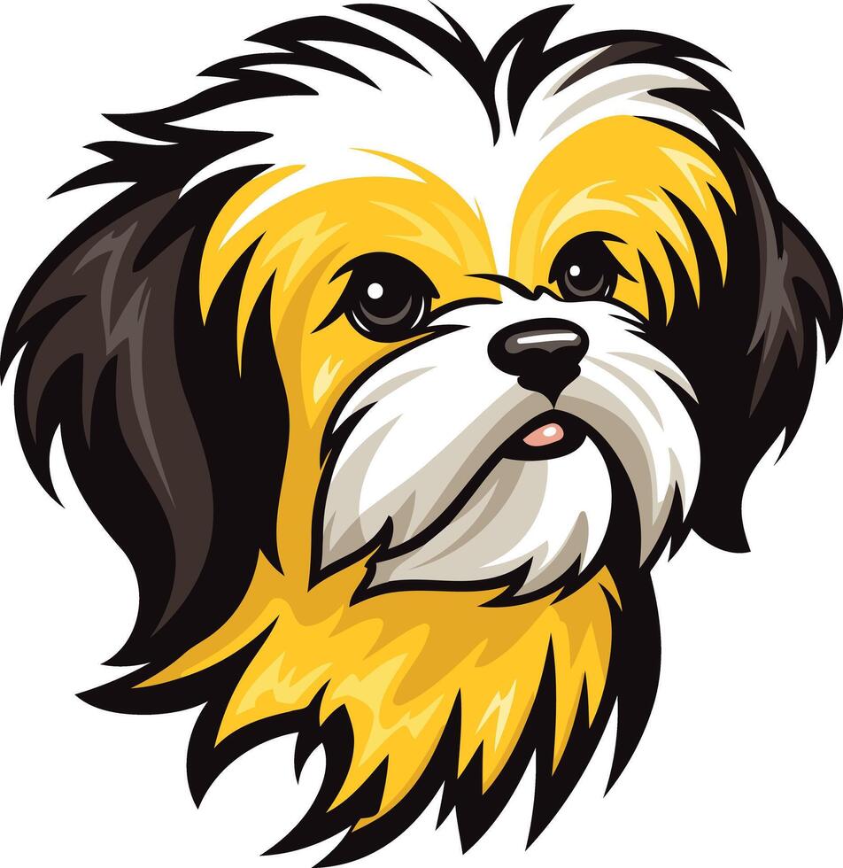 Cute Cartoon Shih Tzu Dog vector