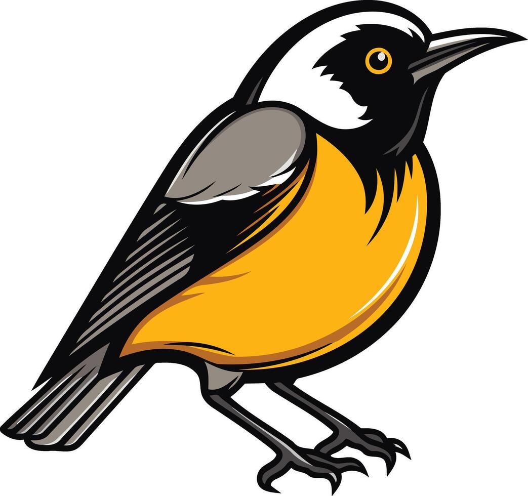 Cartoon Illustration of a Yellow Bird vector