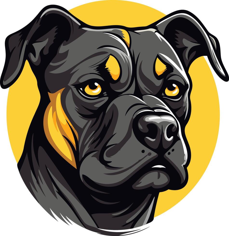 Close Up Portrait of a Black Dog vector